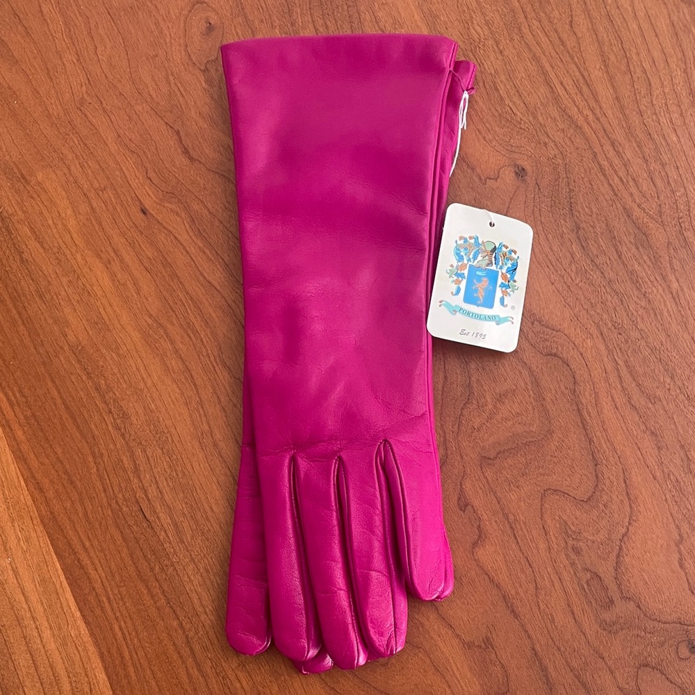 Vibrant Pink Leather Gloves
